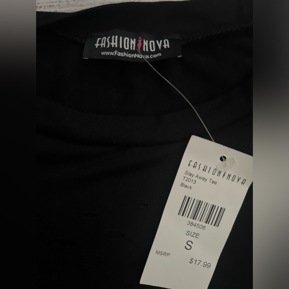 Fashinova (SLAY Away Distressed Black Tee Women’s) Cute top! NEW with tags. - Picture 5 of 10